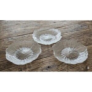 Set of 3 Vintage "Lily Pons" 6" Glass Dishes - 1930s Depression